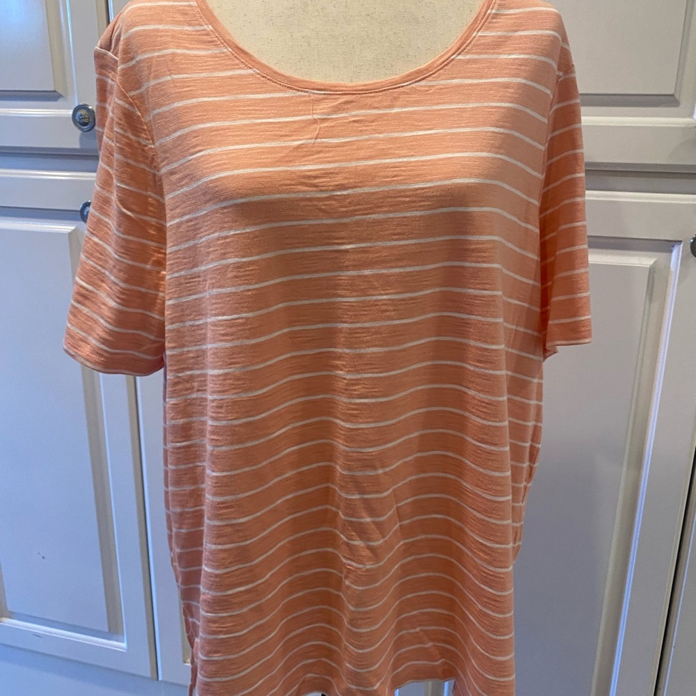 Chico's Orange Boxy Relaxed Short Sleeve T-Shirt